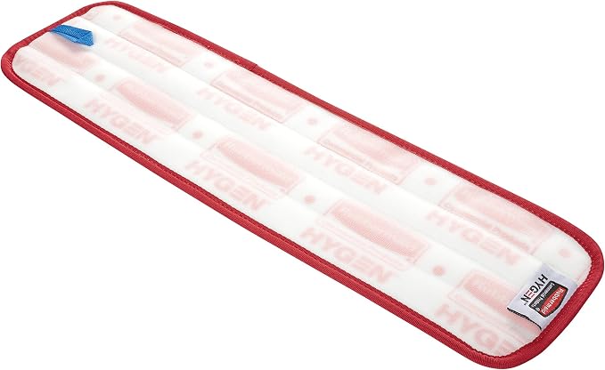Rubbermaid Commercial Products HYGEN Microfiber Wet Mop Head Pad, 18 inch, Red, for Janitorial/Professional Cleaners and Heavy-Duty Industrial Floor Cleaning/Mopping/Scrubbing