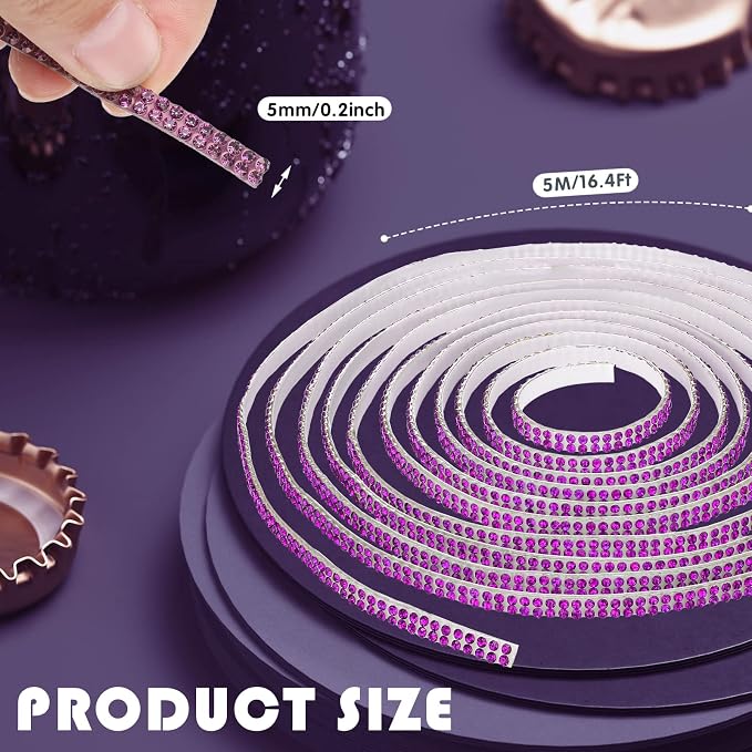 Kingdder 16.4 ft Bling Car Trim Self Adhesive Bling Car Accessories for Women Rhinestone Strip Glitter Diamond Sticker DIY Line Molding Dashboard Decal Shiny Auto Stuff for Interior Exterior Decor