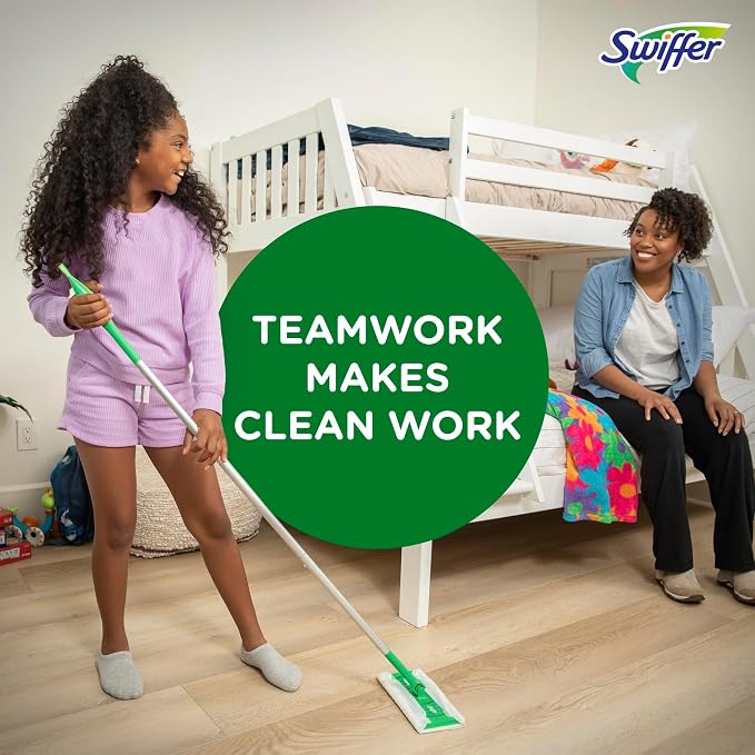 Swiffer Sweep + Mop,Dry Pads Refill,Floor Cleaner for Dirt,Dust,Hair,Cleaning Cloths for Mopping Home,Bathroom,Kitchen,Dust Mop,Floor Duster,Unscented,52ct,(Pack of 3)
