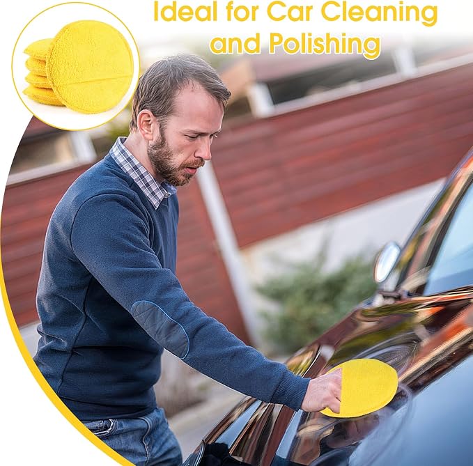 10 Pack Wax Applicator Pads Microfiber with Finger Pocket for Car Wax | Foam applicator pad with finger pocket, Scratch-free waxing for cars & household, Machine washable & reusable