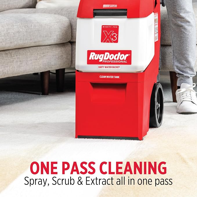 Rug Doctor Mighty Pro X3 Commercial Carpet Cleaner with Pet Cleaner Pack | Includes 48 oz Pet Stain & Odor Carpet Cleaning Solution for Tough Pet Stains, Messes, and Odors.