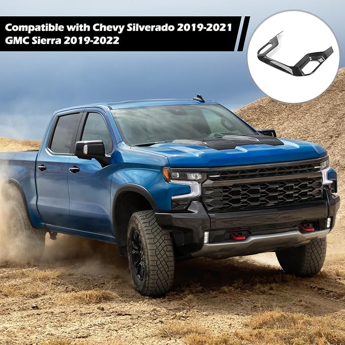 RT-TCZ for Silverado Dash Navigation Panel Trim Cover for Chevy Silverado 2019-2021 for GMC Sierra 2019-2022 Black Wood Grain Interior Accessories