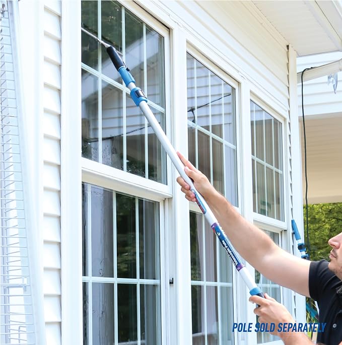 Unger Professional Connect and Clean 12” Performance Squeegee for Glass and Window Care with Replacement Rubber, Heavy Duty Cleaning Supplies with Streak-Free Results, Handheld Household Cleaner Tool