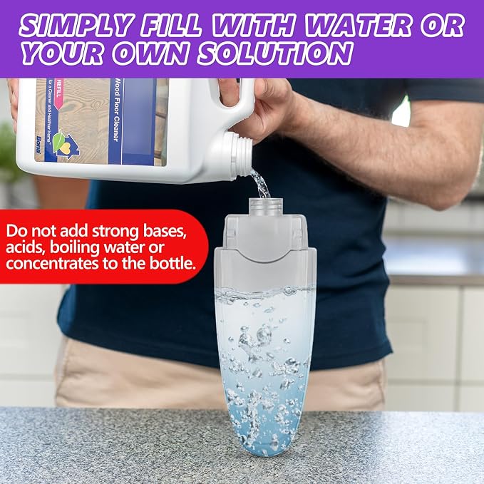 HOMTOYOU Spray Mops for Floor Cleaning: Wet Mop for Hardwood Tile Wood | 3 Washable Microfiber Pads for Swiffer Powermop, 1 Refillable Bottle, Wet and Dry Use, for Families with Pets & Children