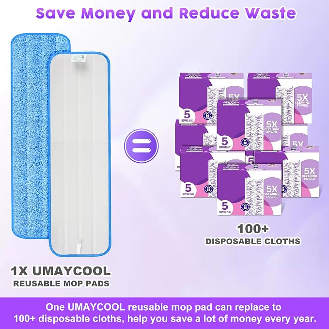 3 Pack Reusable Mop Pads for Swiffer PowerMop, Super Absorption, Multi-Surface Hardwood Floor Cleaning, Machine Washable Up to 100 Times, Durable, Suitable for All Finished Floors