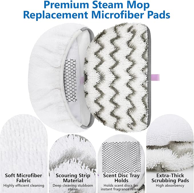 1940 1806 for Bissell Steam Mop Pads Replacement Compatible with Bissell Powerfresh Steam Mop 1544 1440 2075A 2685A Series, Models 19402 19404 19408 19409 1940A 1940F 1940Q 1940T 1940W B0006 B0017