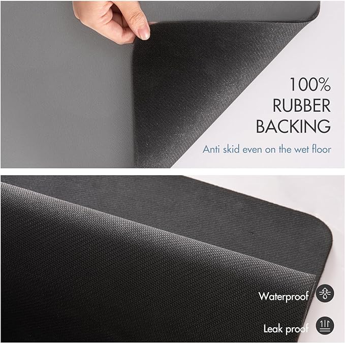 Drying Mat for Kitchen Countertops, Coffee Mat Hide Stain Rubber Backed Absorbent Dish Drying Mat