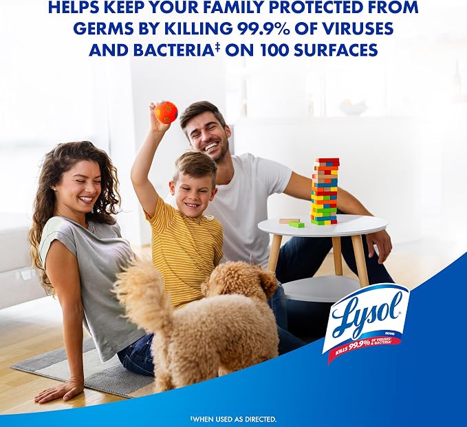 Lysol Disinfectant Spray, Household Cleaning Supplies, Disinfecting Multi-Purpose Room Spray, Antibacterial Sanitizer, Deodorizer, Kills Hantavirus, Crisp Linen, 12.5 Fl Oz (Pack of 2)