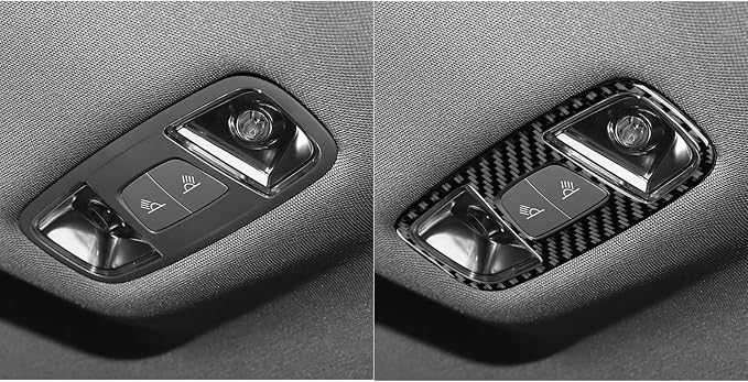 Real Carbon Fiber Overhead Stickers Fit for Audi A3 8Y S3 2021-2025 | Overhead Reading Light Panel Trim | Accessories | Self-adhesive