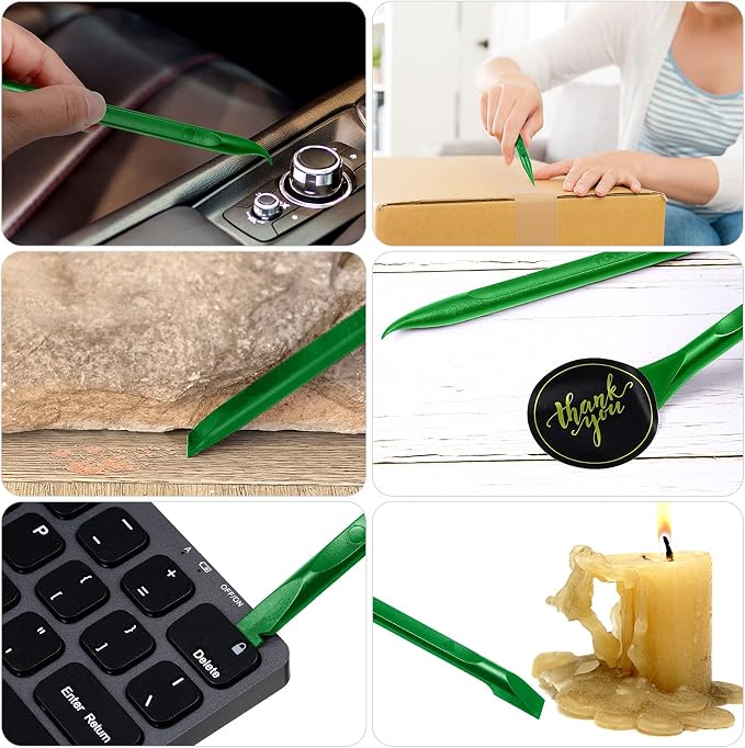 9 Pieces Plastic Scraper Tool Scratch Free Crevice Cleaning Sticker Remover Tool Multipurpose Non Scratch Scrapers for Tight Spaces, Kitchen, Crevices, Auto Detailing, Paint