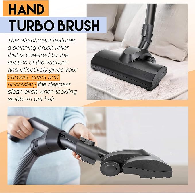 Miele Turbo Head Cleaner, Hand Attachment and Floor Tool Accessory for Carpet and Area Rugs.