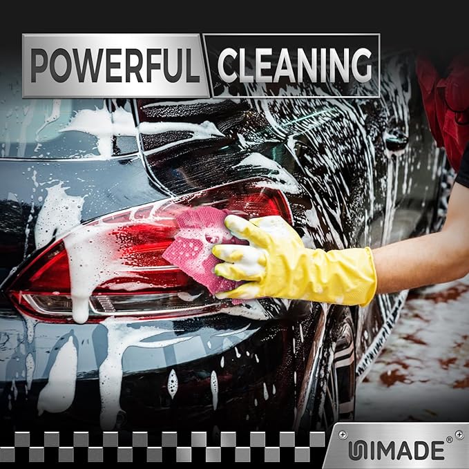 UNIMADE Microfiber Cleaning Cloth, 100PK Commercial Grade Work Rags Microfiber Towels for Cars Cleaning Rags Bulk Detailing Cloth for Automotive Bar Mechanic Restaurant Garage, 11.5"x11.5", Multicolor