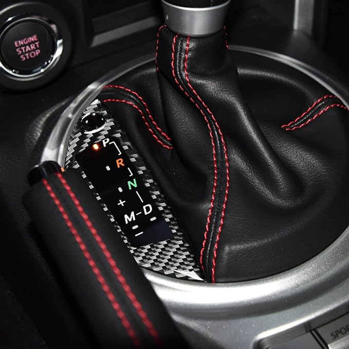 Real Carbon Fiber Trim for Subaru Accessories | for BRZ/Scion FR-S/Toyota 86 2016 2017 2018 2019 2020 Gear Shift Box Panel Interior Thick Overlay Decal