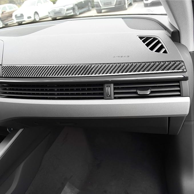 Real Carbon Fiber Trim for Audi Accessories | for B9 A4 S4 A5 S5 2020-2025 / RS5 2021-2025 Co-Pilot Side Instrument Strip Interior Thick Overlay Decal