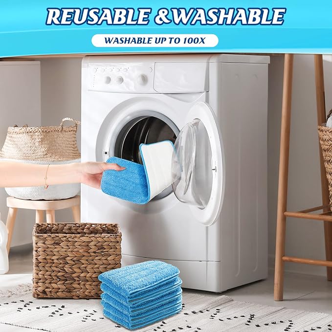 Microfiber Mop Pad, Spray Mop Replacement Heads for Wet Dry Mops, Machine Washable Reusable Household Replacement Pads for Hardwood and Hard Surface Floor Cleaning and Scrubbing(90 Pcs)