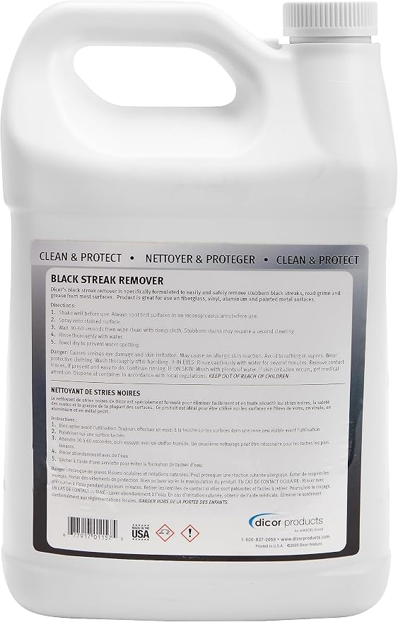 Dicor CP-BSR-1GL RV Black Streak Remover - Powerful Formula for Effective Cleaning - 1 Gallon - Black and White