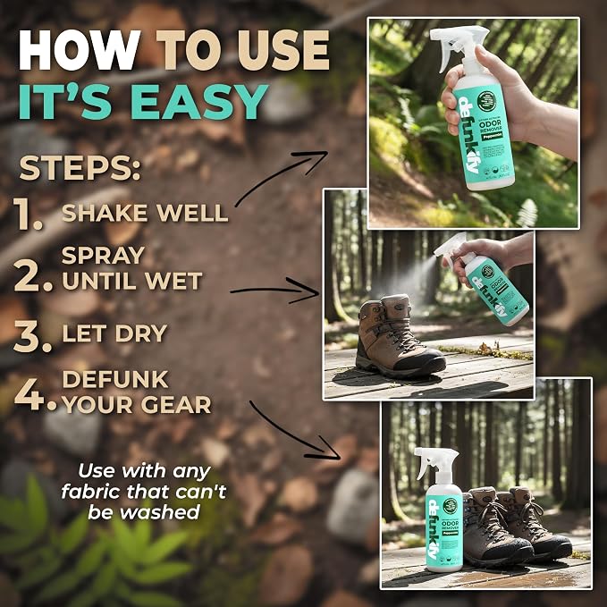 Defunkify Peppermint Odor Eliminator Spray, Shoe & Carpet Deodorizer, 32oz