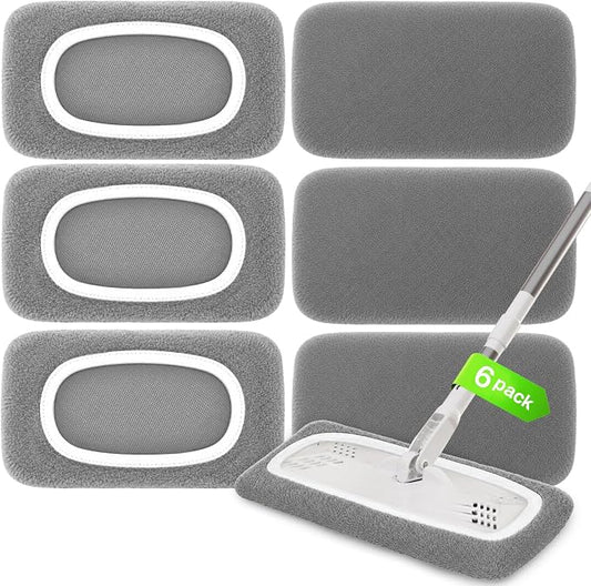 Reusable Mop Pads Compatible with Swiffer Sweeper Mop Cleaning Mop Pads Refill for Dry & Wet Sweeping for Multi-Surface/Hardwood Floor Cleaning (Grey)