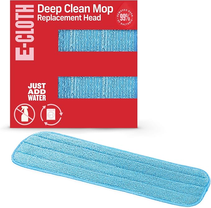 E-Cloth Mop Head Replacement, Reusable Mop Pads - 1 Pack | Washable Replacement Pads, Multi-Surface Floor Cleaning Cloths, Hardwood, Tile & Laminate