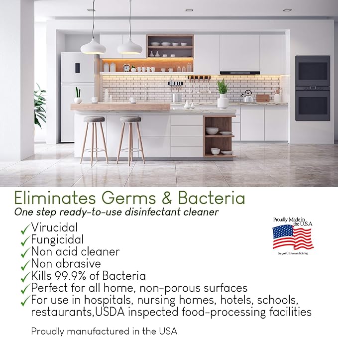 In-Cide EPA Registered Disinfectant Spray - Kills 99.9% of Germs, Mold, Mildew and MRSA - Multi-Surface Cleaner for Home, School & Hospital - Fresh Scent - 32 oz (2 Pack)