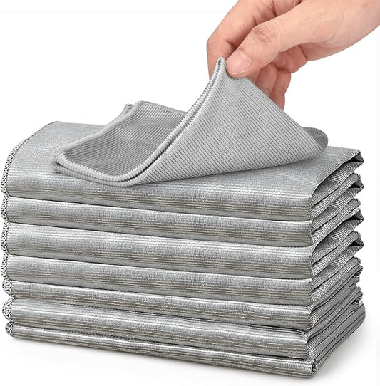 XANGNIER Microfiber Glass Cleaning Cloths,8 Pack Streak Free Miracle Cleaning Cloth,Reusable Lint Free Cleaner Towels for Kitchen,Windows,Mirror,Glasses,Car Windshields,Stainless Steel,11.8"×11.8"