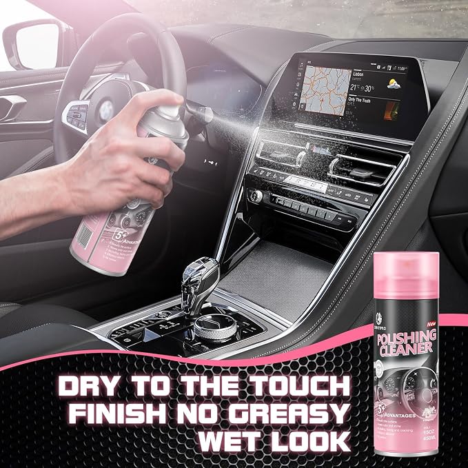 DONKEYPRO Car Interior Cleaner, Polishing Cleaner Detailer Spray for Vehicle Detailing, 450ml Aerosol 15 fl oz with Iron Can (3-Pack)