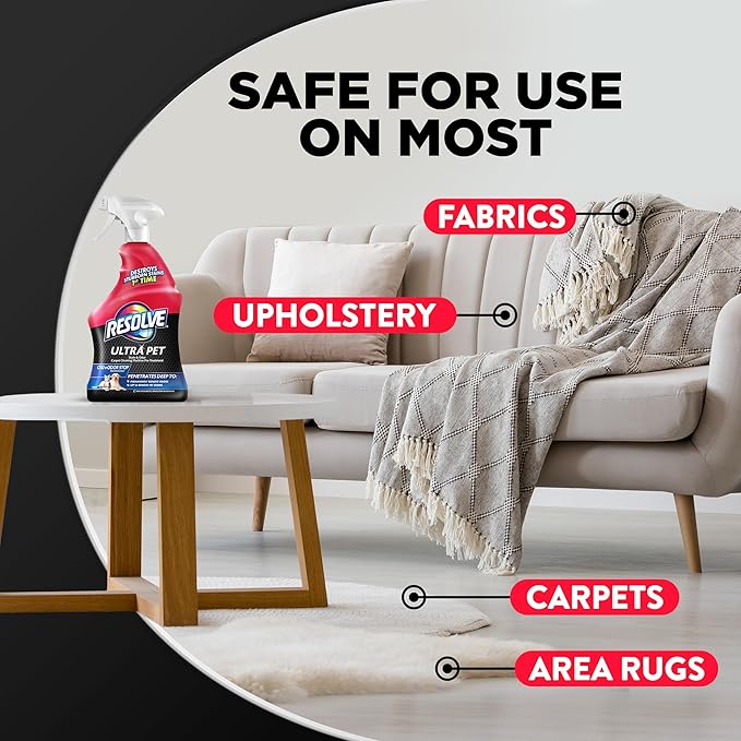 Resolve Ultra Pet Carpet Cleaner Spray – for Removal of Pet Stains & Odors, 32oz | Removes Pet Stains & Odors