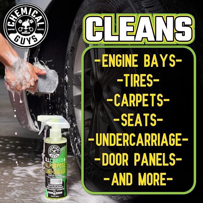 Chemical Guys, All Clean+ Citrus All-Purpose Cleaner, Dilutable, 1 Gallon | Citrus all-purpose cleaner cuts grease, grime and dirt on interior and exterior surfaces, dilutable to any strength