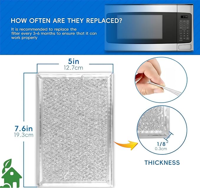 Microwave Grease Filter Compatible with LG LMH2235ST LMHM2237BD LMHM2237ST.5230W1A012B,55230W1A012C,for GE WB06X10309 WB06X10359 Microwave Filter Replacement （2 Pack）