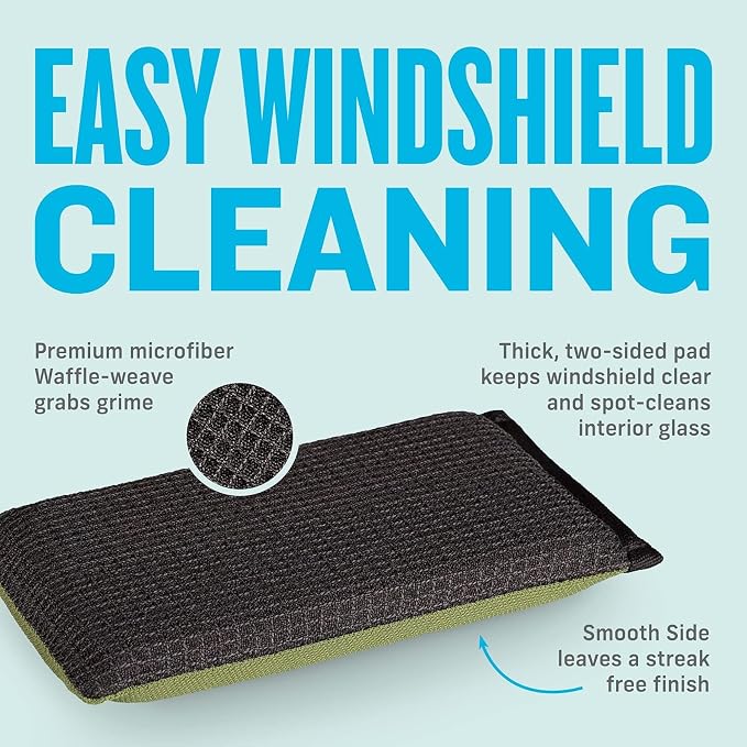 E-Cloth Car Windshield Haze Eraser Sponge, Anti Fog Sponge - 1 Pack | Interior Windshield & Car Window Cleaner Tool, Keeps Mirrors Clean, No Sprays Needed, Cleaning Supplies, Streak Free Finish