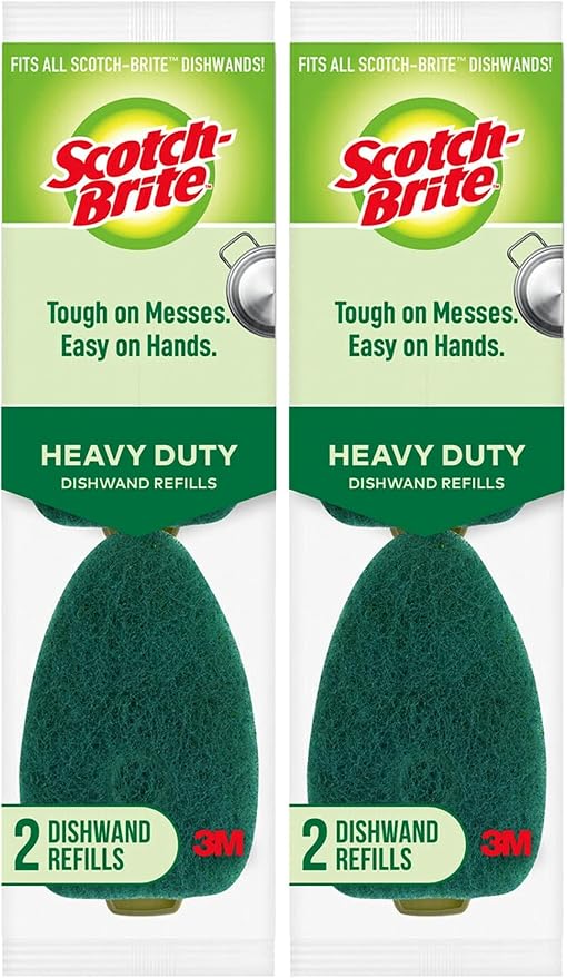 Scotch-Brite Heavy Duty Dishwand Refills, Keep Your Hands Out of Dirty Water, 2 Refills (Pack of 2)