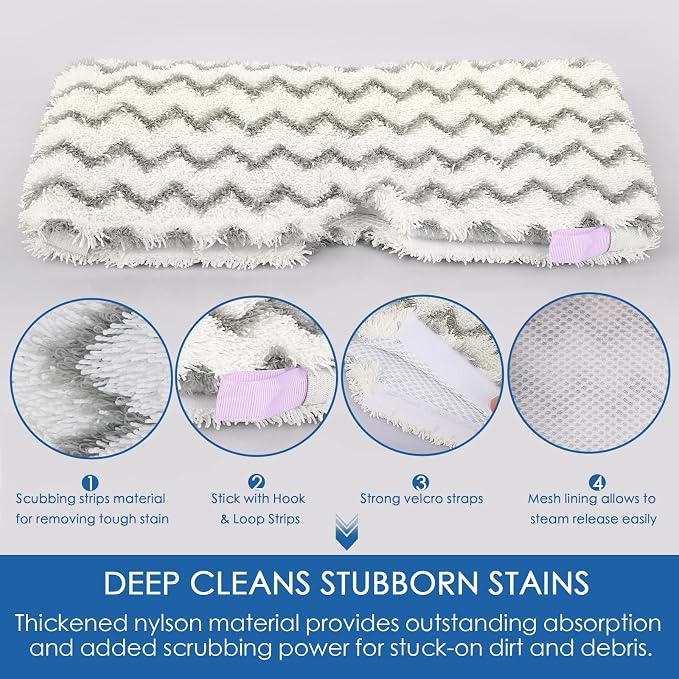 Steam Mop Replacement Pads for Shark Steam and Scrub Mop S3501 S3601, 3 PK | Fits S3550 S3801 S3901 SE450 S2901/S2902. 12.2 x 6.9 in; not XL, Genius or Lift-Away Pro. Washable scrub microfiber.