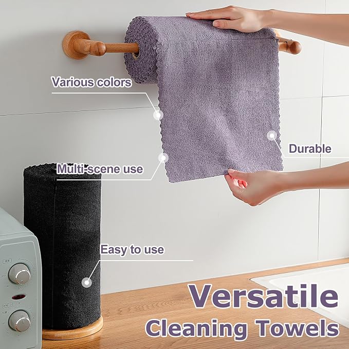 Jessy Home 80 Pack Microfiber Cleaning Cloth Roll Reusable Paper Towels 12"x12" Tear Away Cloth, Microfiber Towels for Cars, Wash Cloths, Lint Free Rags for House, Kitchen,Window,Cleaning Supplies