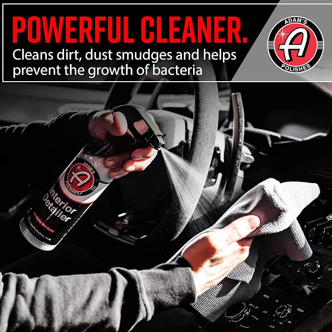 Adam's Polishes Interior Detailer 16oz - Total Car Interior Cleaner, Protectant & Dressing, All Purpose Cleaner & Leather Conditioner, Vinyl, Dashboard, Screen, Seat Cleaner & More