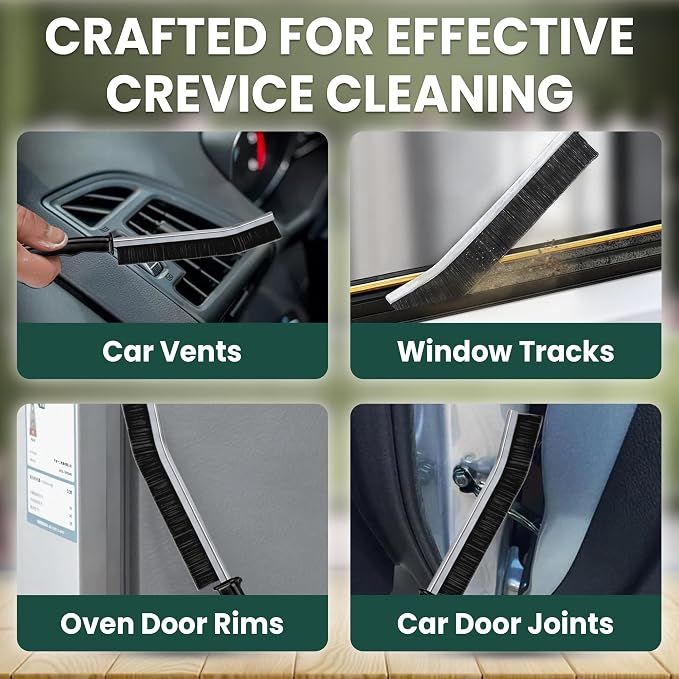 Crevice Cleaning Brush Set – 6Pcs Hard Bristle Cleaning Tools for Grout, Tile Floors, Gaps & Narrow Spaces – Small Grout Scrub Brush for Cleaning Bathroom, Shower, Window Tracks, Kitchen