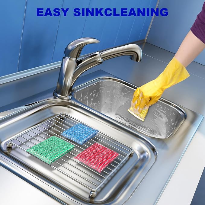 Premium 8-Pad Sponges Kitchen - Upgraded Dish Sponge, Scrubber, Brush, Ideal for Dishes, Pots, Sink
