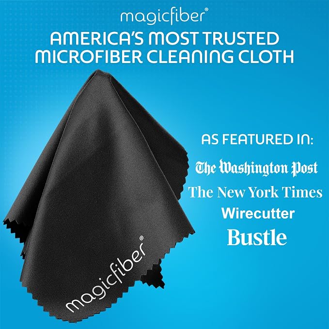 MagicFiber Glasses Cleaner Spray & Cloth Kit, Eye Glass & Lens Cleaner | Great for Eyeglass Cleaning, Phone, VR & Reading Glasses