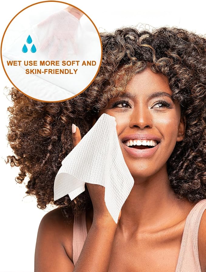 Disposable Face Towel,Biodegradable Facial Towels 9.8"×9.8",20 Count | Thick Face Cloths for All Skin Types,9.8"X9.8"Face Towels Disposable,Dry Wipes for Skincare,Makeup Remover and Cleansing