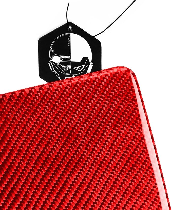 Red Real Carbon Fiber Trim for Tesla Accessories | for Model 3 2017-2022 / Model Y 2020-2024 Center Console Decoration Panel Sticker Interior Thick Overlay Decal - B