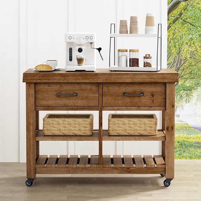 Forbena 2 Tier Bathroom Counter Organizer, White and Grey Coffee Bar Organizer for Countertop, Wood Shelf Tray for Vanity Makeup Storage, Small Kitchen Sink Top Organizers for Coffee Bar Station