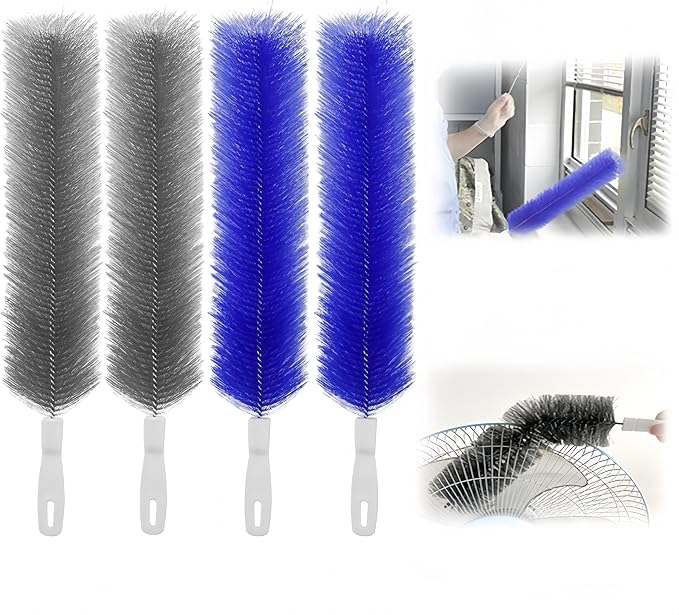 Bendable Microfiber Head, 2026 Fan Cleaner Brush Reusable Dust Remover Washable ldeal for Electric Fans Air Conditioning, Home Car Vents, Curtain (Mixed 4 pcs)