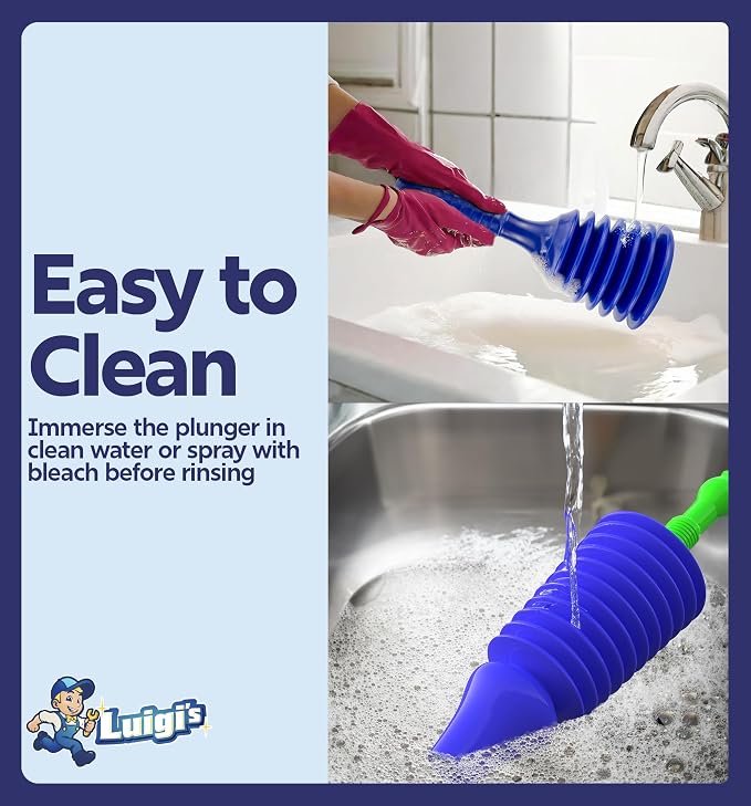 Luigi's Toilet & Sink Plunger Set - Blue