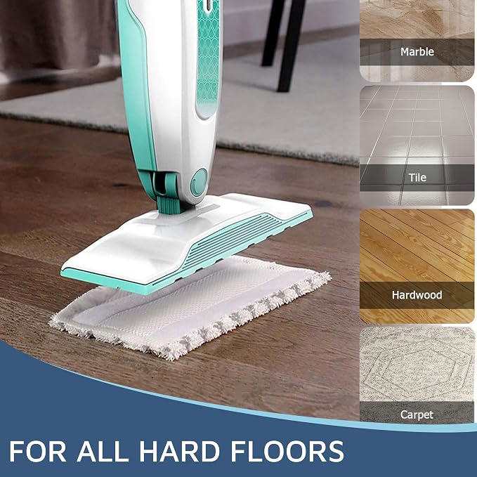 F Flammi 12 Pack Microfiber Mop Replacement Pads for Shark Steam Mop S1000/S1000A/C/WM/S1001C & S2001 with Professional Scrubbing Strips – Washable Reusable for Hardwood/Tile/Laminate