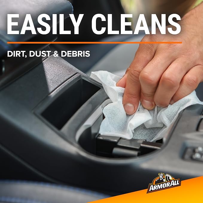 Armor All Car Protectant Wipes, Interior Car Wipes with UV Protection Against Cracking and Fading, 60 Wipes