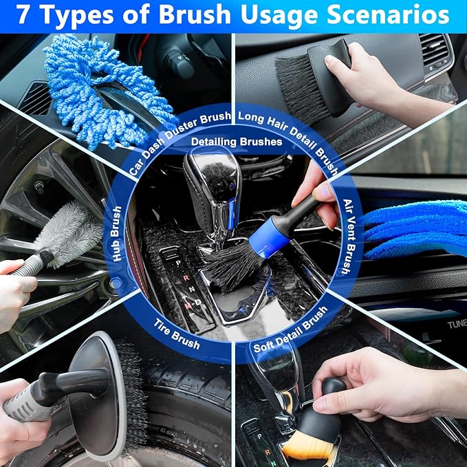 THINKWORK Car Wash Kit with Foam Gun, Extendable Mop & Collapsible Bucket | Adjustable Spray, Complete Car Detailing Kit, Soft Microfiber, Scratch-Free Paint Protection, Car & Home Use, Great Gift