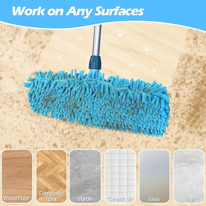 4PCS 13''~16'' Microfiber Dust Mop Pads Compatible with Leifheit 55210 | Reusable Mop Refills,Replacent Wet Mopping Pad & Washable Dry Sweeping Cloths for Hardwood Floor/Tile/Marble Cleaning