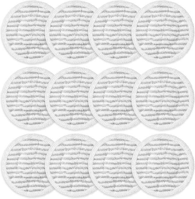 12 Pack Steam Mop Pads Compatible with Shark S8201 S8001 S7001 S7201 | S7005 S7000 Series, S7000AMZ S7001TGT– Microfiber Replacement Scrub Pad, All-in-One Reusable Cleaning Refills for Hard Floor