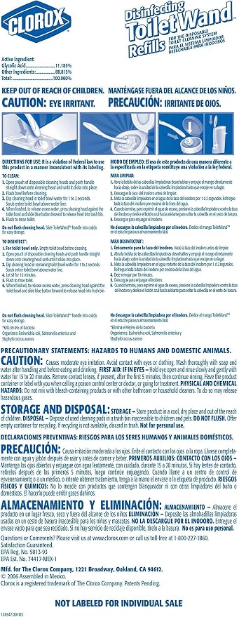 CLOROX ToiletWand Disinfecting Refills, Disposable Wand Heads (Package May Vary), 30 Count (Pack of 5)