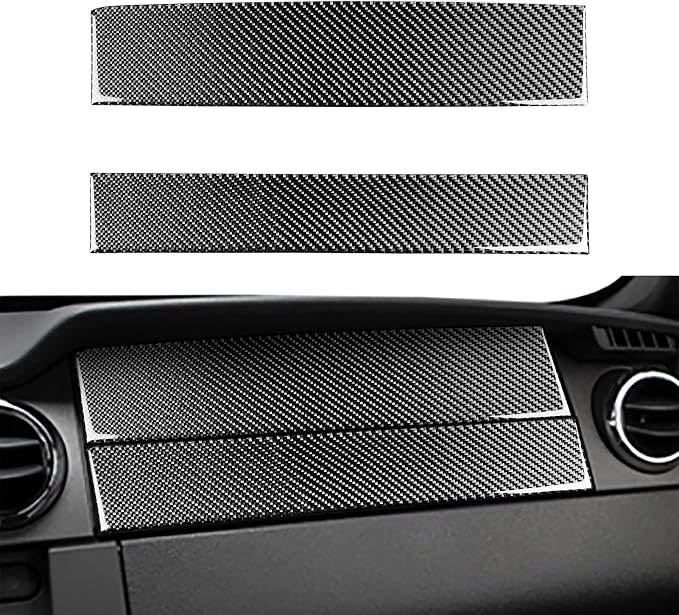 Real Carbon Fiber Trim for Ford Mustang GT Shelby Accessories | for 2005 2006 2007 2008 2009，Passenger Decor Console Cover Strip，Thick Overlay Sticker Decal