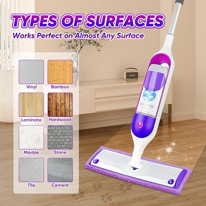 GLIMGLINT 16 Pack Reusable Microfiber Mop Pads Compatible with Swiffer PowerMop, 13 ''-15 '' Spray Mop- Washable Pads for Multi-Surface Floor Cleaning